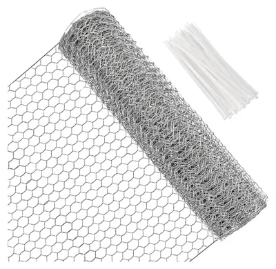 Produktbild von Kaninchendraht 0,4 x 11 m - Feinmaschiger Hasendraht und Hühnerdraht mit 16 mm Maschenweite und 0,6 mm Drahtstärke für Tierzäune und Gemüsegärten