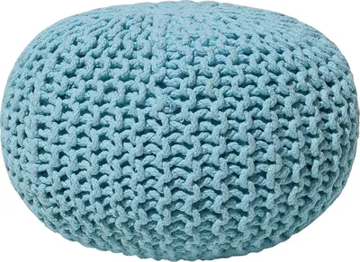 Obrázek produktu pro BELIANI Puf světle modrý 100% bavlna kulatý Ø40 cm elegantní moderní