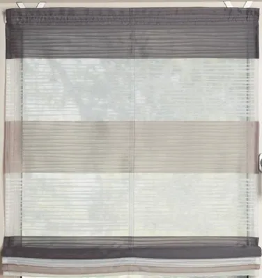 Produktbild von Raffrollo Gabi Halborganza-Querstreifen, BxH 45x140cm, Stein