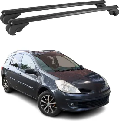 Produktbild von Dachträger für Renault Clio Grandtour 2005-2012 Gepäckträger Alu Schwarz 2x