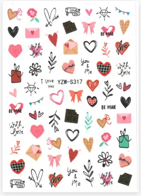 Obrázok produktu pre Samolepiace nálepky na nechty na Valentína YZW-S317