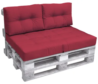 Immagine prodotto di Beautissu Cuscini per panca da esterno 1x cuscino seduta e 2x cuscini schienale, rosso