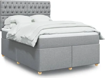 Produktbild von Maison Exclusive - Boxspringbett mit Matratze Hellgrau 160x200 cm Stoff