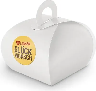 Produktbild von SET Herzlichen Glückwunsch (Motiv16) 24x Geschenkschachtel mit Griff weiß + Sti