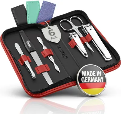 Produktbild von marQus Maniküre-Set 6-teilig – Kunstleder-Etui, Solingen – Rot