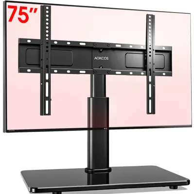 Immagine prodotto di Supporto TV standard, girevole e inclinabile, regolabile in altezza fino a 90 cm, compatibile con schermi da 32-75 pollici