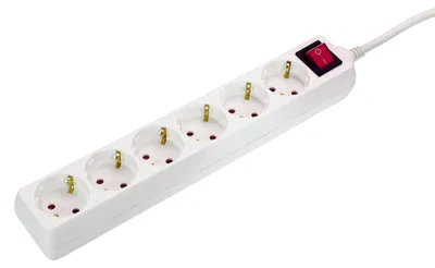 Image de as-Schwabe Bloc 6 prises orienté à 45° 5m protection contre les contacts accidentels 230V 16A IP20