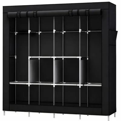 Produktbild von RealG RC-K-2601 Kleiderschrank mit zwei Türen, 175 x 45 x 170 cm, schwarz