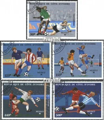 Produktbild von Briefmarken Elfenbeinküste 1986 Mi 913-917 (kompl.Ausg.) gestempelt Fußballweltmeisterschaft, Mexico