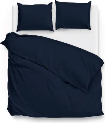 Produktbild von Zo! Home Mako-Satin Bettwäsche 200x200 cm Satinado uni Navy Blue dunkelblau