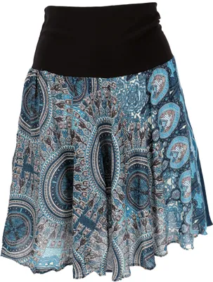 Produktbild von Luftiger Minirock, Boho Sommerrock - Blau, Damen, Viskose, Röcke