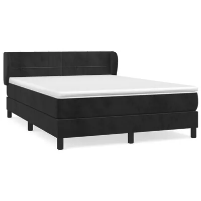 Produktbild von vidaXL Boxspringbett mit Matratze Schwarz 140x200 cm Samt