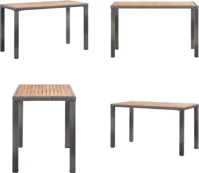 Obrázok produktu pre vidaXL Záhradný stôl antracit a hnedá 123x60x74 cm akáciové masívne drevo - Záhradný stôl - Záhradné stoly - Vonkajšie stoly