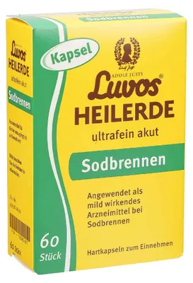 Produktbild von LUVOS Heilerde ultrafein akut Sodbrennen Kapseln 60St PZN 18380687