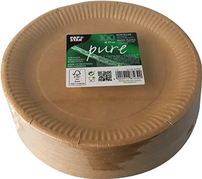 Produktbild von 20000 Teller, Pappe pure rund Ø 23 cm braun