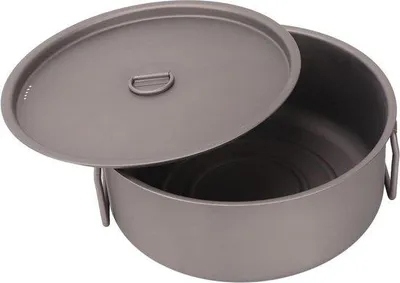 Produktbild von Tragbarer Titan Topf mit Klappgriffen für Camping und Wandern