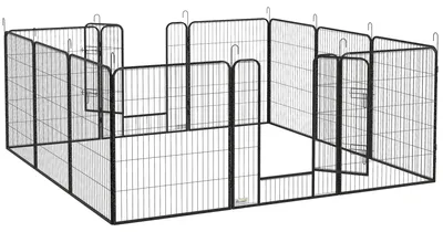 Obrázek produktu pro Výběh pro štěňata – psí výběh – Výběh pro štěňata M – Modulární konstrukce – Ocelový výběh odolný proti povětrnostním vlivům – Výběh pro výcvik psů – Šedý