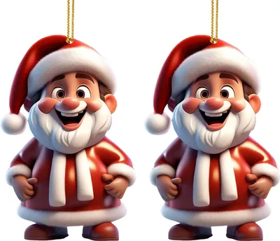 Produktbild von Weihnachtsmann-Dekoration, 2D-Acryl-Hängeornament, Cartoon-Weihnachtsmann, Weihnachtsbaum-Dekoration für Kaminsims, Wand, Fensterdekoration