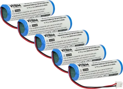 Produktbild von vhbw 5x Akku kompatibel mit Zafferano 8054144508573, 8052536911512, 8058945335307, 8058945331675 Tischlampe, Nachttischlampe (2600 mAh, 3,7 V, Li-Ion)