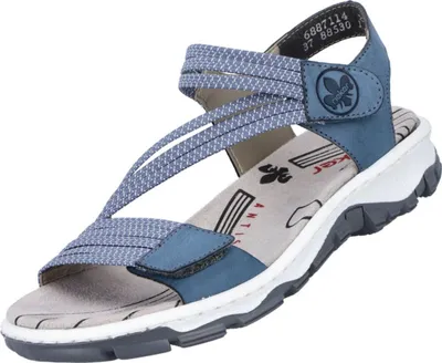 Produktbild von Rieker Damen Sandale Trekking Outdoor Stretch Klettverschluss schmal 68871, Größe:37 EU, Farbe:Blau