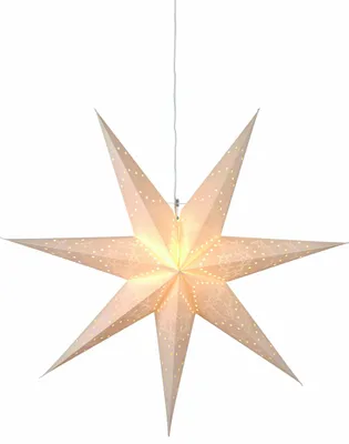 Produktbild von Papierstern Weihnachtsstern Dekostern - 3D - Ø 100 cm - Weiß mit E14-Fassung - Mit 3,5 m Kabel