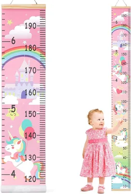 Produktbild von Kids Wachstumsmesser, Höhenmesslatte, 190 cm, Einhorn, Canvas Wanddekoration für Schlafzimmer