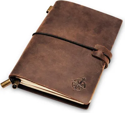Produktbild von Kleines nachfüllbares Leder-Taschennotizbuch für Reisen - Mini-Tagebuch zum Schreiben - Perfektes Geschenk für Reisende und Profis - Organizer und Journal - 12,5 x 9 cm