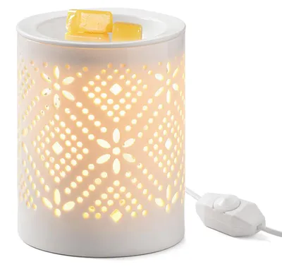 Elektrische Duftlampe, Wachsschmelzer, Duftöllampe, weiß