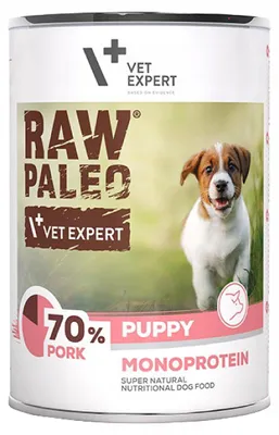 Zdjęcie produktu dla MOKRA KARMA VetExpert Raw Paleo Wieprzowina Puppy Can 400g