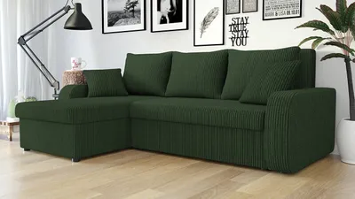 Obrázek produktu pro Sedačka na každodenní spaní s úložným prostorem KORNELIE - zelená