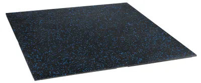 Image de POS15 Tapis de sol en caoutchouc pour appareils de fitness, noir/bleu, deuxième choix