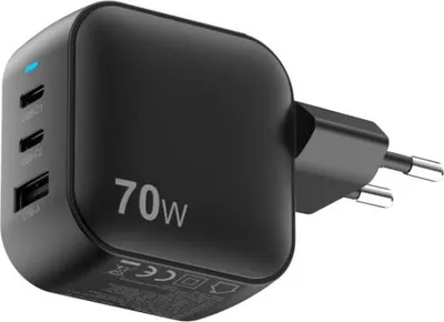 Produktbild von 70W GaN Power Delivery Wandladegerät mit 3 Anschlüssen