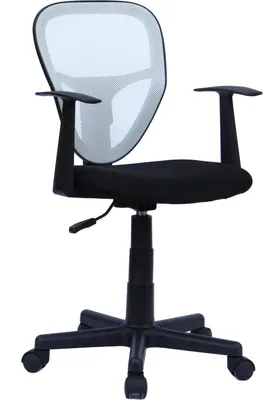 Produktbild von Kinderdrehstuhl STUDIO - Ergonomischer Schreibtischstuhl mit Armlehnen, Verstellbar, Schwarz/Weiß - Ideal für Kinder, Atmungsaktives Mesh, Leichter Aufbau [bis 80kg]