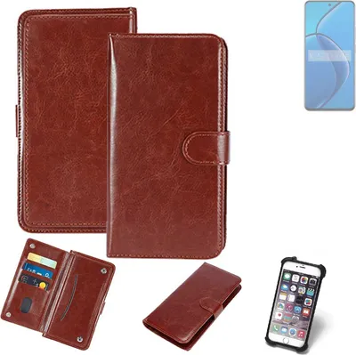 Produktbild von K-S-Trade 360° Hülle kompatibel mit Realme 12 4G braun Kunstleder Case BookCase WalletCase Kunstlederederhülle Handyhülle, Rundumschutz Bumper