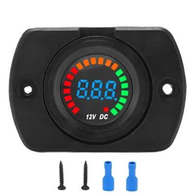 Obrázok produktu pre Automobilový voltmeter, LED digitálny displej, voltmeter, vodotesný, univerzálny pre nákladné vozidlá, autobusy, lode, jachty, DC 12 V