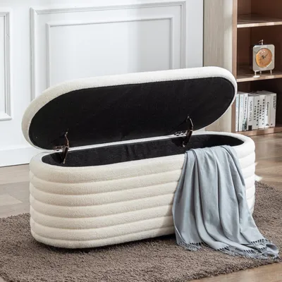 Image de Banc en simili cuir avec rangement pour le salon