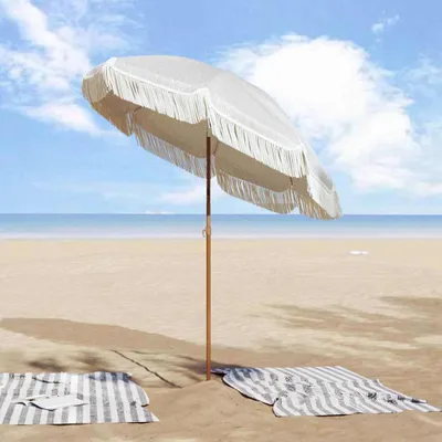 Produktbild von “2026 Modern“ Strandparasol Grau und Weiß 160 x 160 x 196cm - Designermöbel 953248 - Sonnenschirme