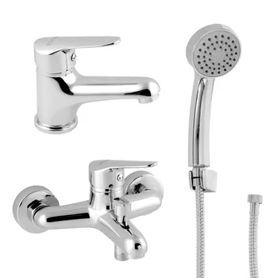 Obrázek produktu pro Novaservis Titania Iris New - Set vanové a umyvadlové baterie s příslušenstvím, chrom SADA94420