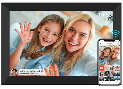 Immagine prodotto di Cornice digitale - 10,1 pollici - 32 GB - Schermo touch screen - Rotazione automatica