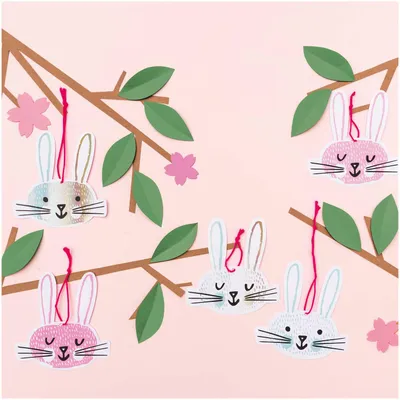 Produktbild von Papieranhänger Ostern Hasengesichter 8 Stück