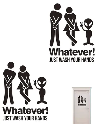Productafbeelding van Set van 2 zelfklevende toiletpanelen voor gasten, toiletstickers, toiletdeurpanelen