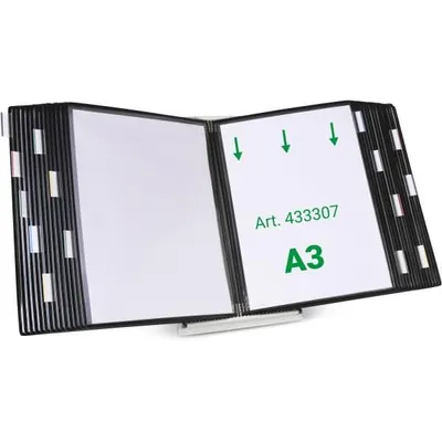 Produktbild von tarifold Sichttafelsystem 433307 DIN A3 schwarz mit 30 St. Sichttafeln, 1 St.