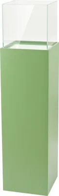 Produktbild von Windlicht-Säule Kerzenständer Deko-Laterne Deko-Säule für Wohnzimmer, Balkon, Terrase Kerzensäule Bodenwindlicht aus MDF & Glas Grün 100 cm hoch