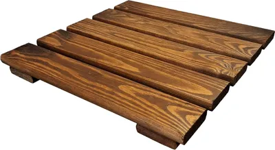 Produktbild von HolzGarden Pflanzenuntersetzer 40x40 cm aus Kiefernholz, für Pflanzkübel, imprägniert, Farbe Teak, Höhe 4 cm