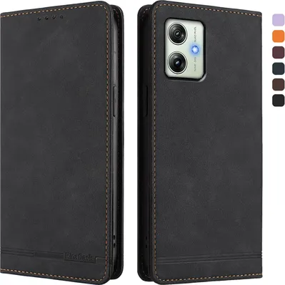 Obrázek produktu pro Pouzdro pro Motorola Moto G64, retroPolyuretankožené flip pouzdro s stojánkem a přihrádkami na karty Černý