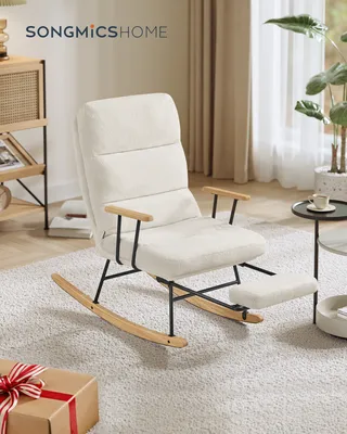 Produktbild von SONGMICS HOME Schaukelstuhl, mit Massivholzfüßen, Schaukelsessel, für Schlafzimmer