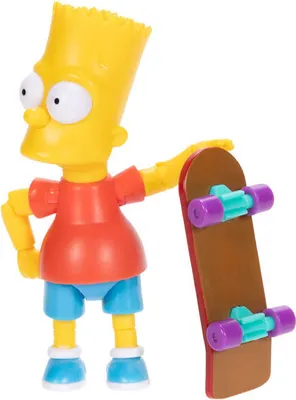 Produktbild von Jakks Pacific Die Simpsons Bart Figur 8 cm teilweise beweglich mit Skateboard