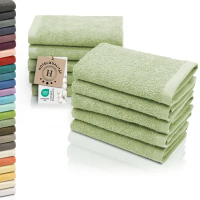 Produktbild von 10er Set Seiftücher, Baumwolle, 30x30 cm, 420g/qm, hellgrün (grün)
