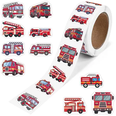 Productafbeelding van 500 Stuks Feuerwehr Stickers, Zelfklevende Opklevers voor Kinderen
