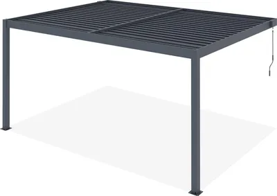 Produktbild von PIANA 4x3m Anlehn-Bioklima-Pergola aus grauem Aluminium